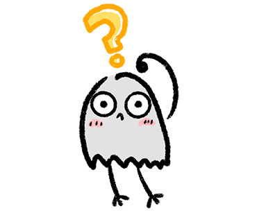 不思議そうな表情のキャラクター